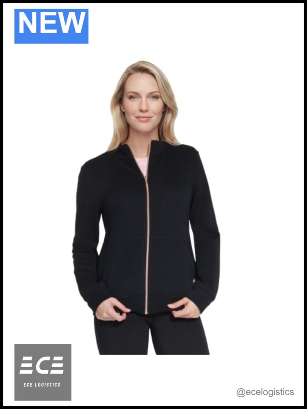 Skechers Go Walk Ottoman Jacket Full Zip Mock Neck Kangaroo Pocket